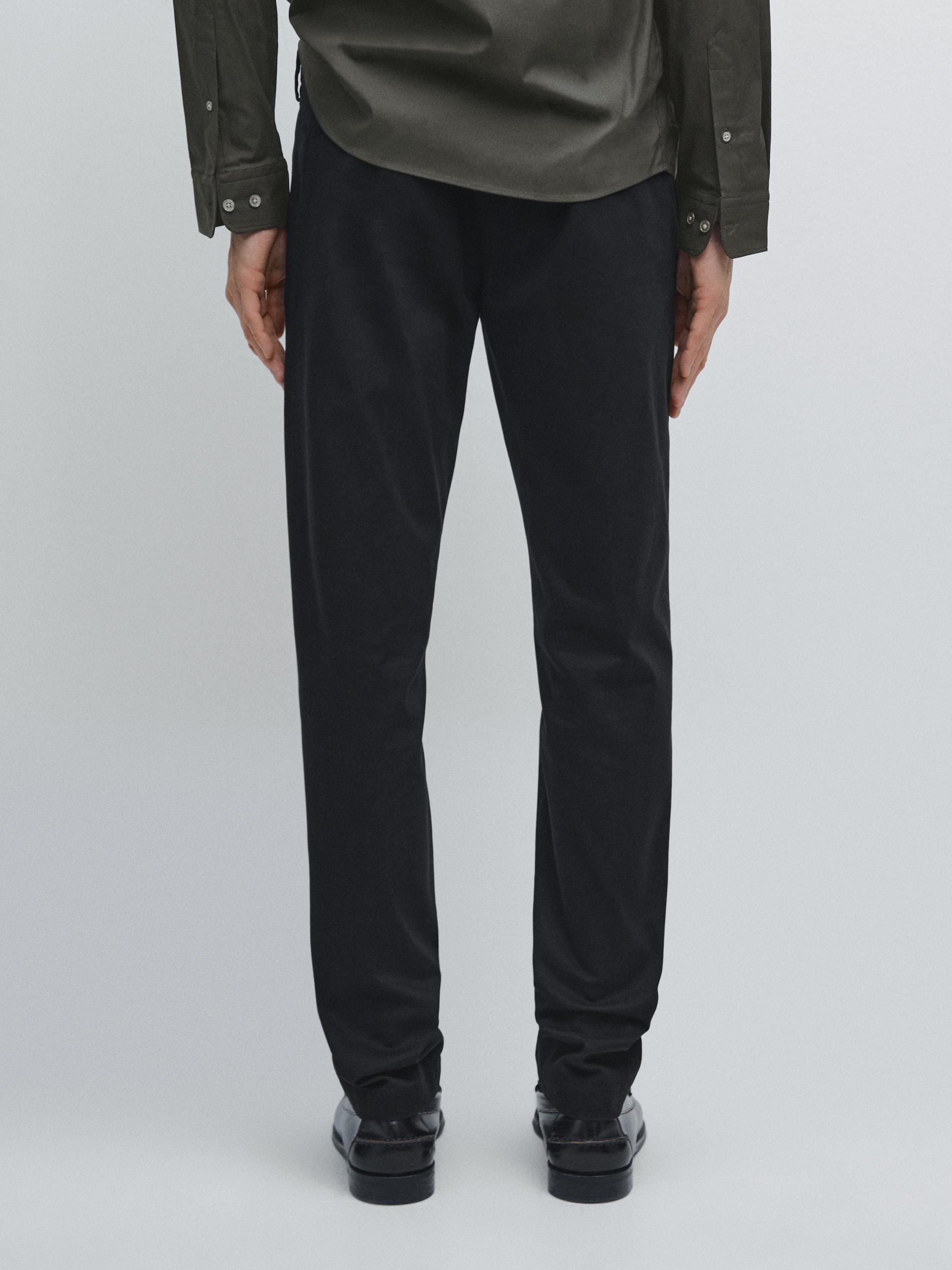 Slim fit twill trousers